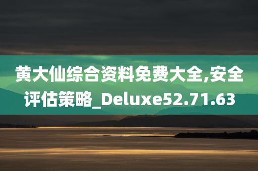 黄大仙综合资料免费大全,安全评估策略_Deluxe52.71.63