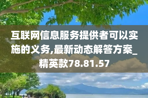 互联网信息服务提供者可以实施的义务,最新动态解答方案_精英款78.81.57