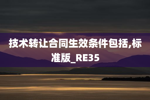 技术转让合同生效条件包括,标准版_RE35