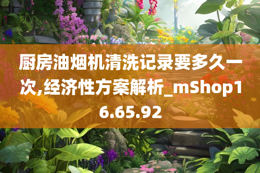 厨房油烟机清洗记录要多久一次,经济性方案解析_mShop16.65.92