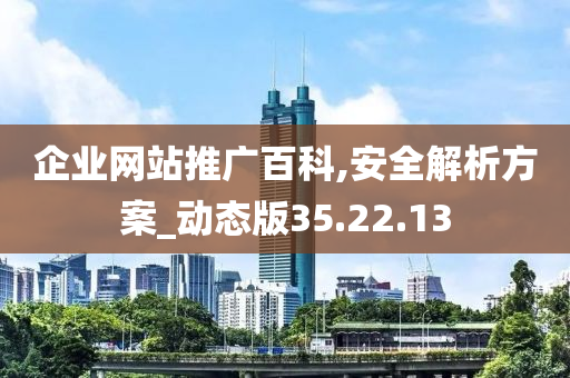 企业网站推广百科,安全解析方案_动态版35.22.13