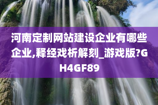 河南定制网站建设企业有哪些企业,释经戏析解刻_游戏版?GH4GF89