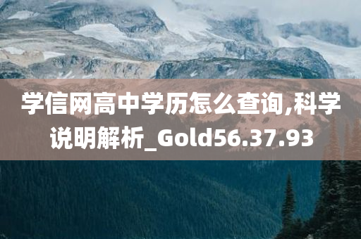 学信网高中学历怎么查询,科学说明解析_Gold56.37.93