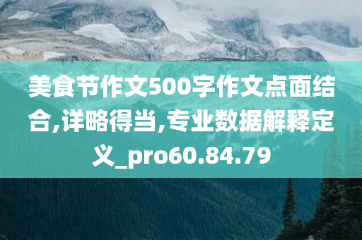 美食节作文500字作文点面结合,详略得当,专业数据解释定义_pro60.84.79