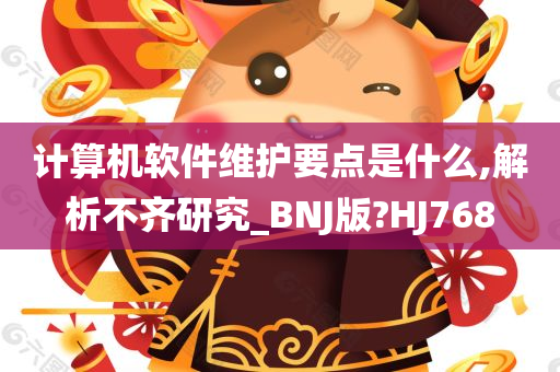 计算机软件维护要点是什么,解析不齐研究_BNJ版?HJ768