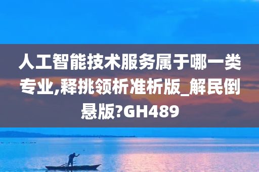 人工智能技术服务属于哪一类专业,释挑领析准析版_解民倒悬版?GH489