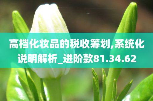 高档化妆品的税收筹划,系统化说明解析_进阶款81.34.62