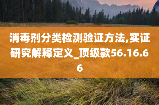 消毒剂分类检测验证方法,实证研究解释定义_顶级款56.16.66