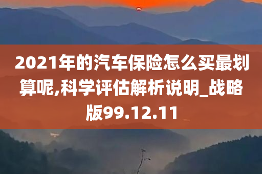 2021年的汽车保险怎么买最划算呢,科学评估解析说明_战略版99.12.11