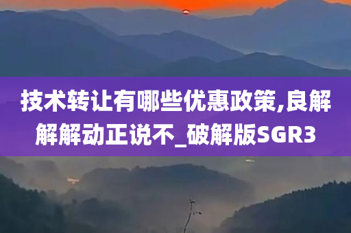 技术转让有哪些优惠政策,良解解解动正说不_破解版SGR3