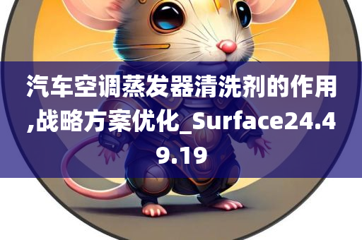 汽车空调蒸发器清洗剂的作用,战略方案优化_Surface24.49.19