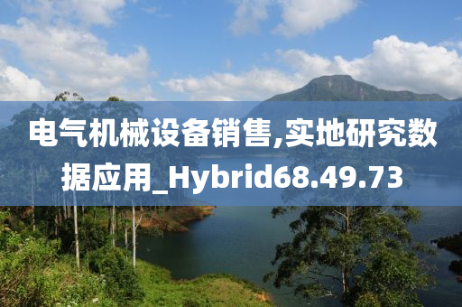 电气机械设备销售,实地研究数据应用_Hybrid68.49.73