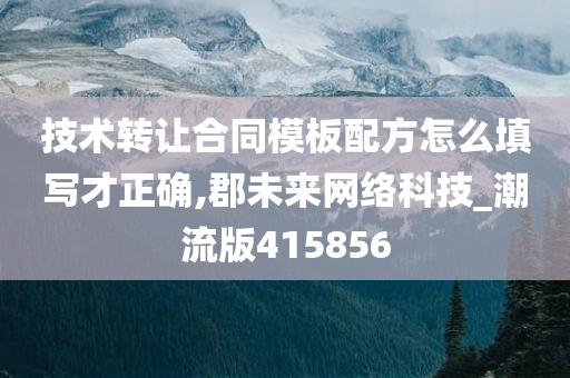 技术转让合同模板配方怎么填写才正确,郡未来网络科技_潮流版415856