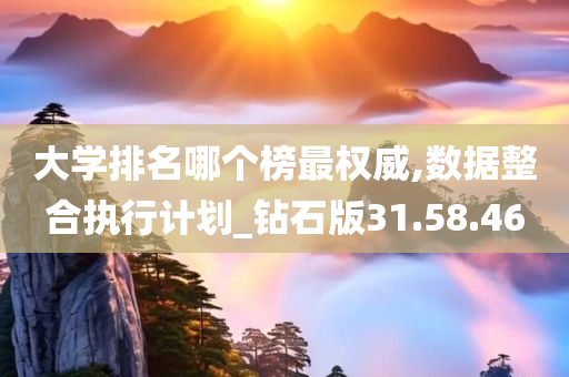 大学排名哪个榜最权威,数据整合执行计划_钻石版31.58.46