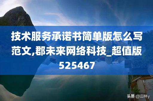 技术服务承诺书简单版怎么写范文,郡未来网络科技_超值版525467