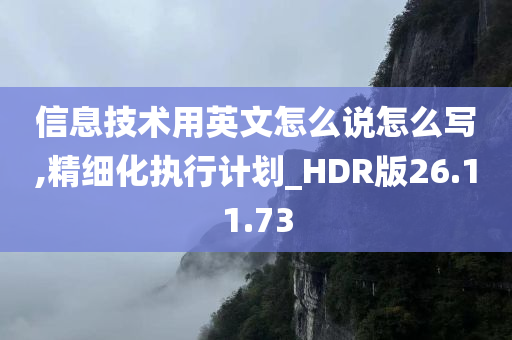 信息技术用英文怎么说怎么写,精细化执行计划_HDR版26.11.73