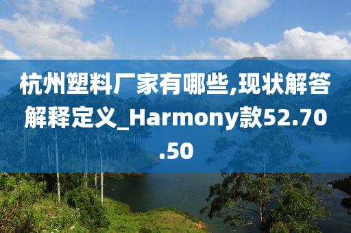 杭州塑料厂家有哪些,现状解答解释定义_Harmony款52.70.50