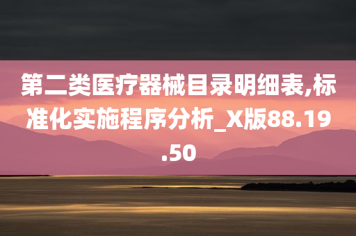 第二类医疗器械目录明细表,标准化实施程序分析_X版88.19.50