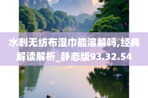 水刺无纺布湿巾能溶解吗,经典解读解析_静态版93.32.54