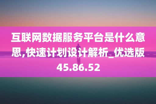 互联网数据服务平台是什么意思,快速计划设计解析_优选版45.86.52