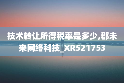 技术转让所得税率是多少,郡未来网络科技_XR521753