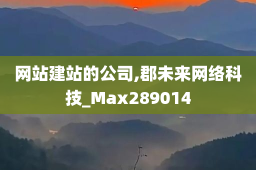 网站建站的公司,郡未来网络科技_Max289014