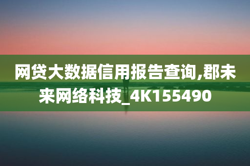 网贷大数据信用报告查询,郡未来网络科技_4K155490