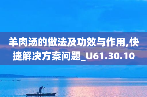 羊肉汤的做法及功效与作用,快捷解决方案问题_U61.30.10