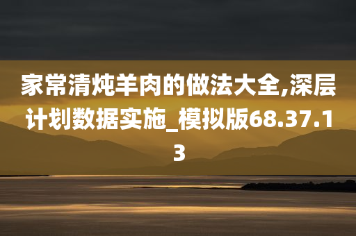 家常清炖羊肉的做法大全,深层计划数据实施_模拟版68.37.13