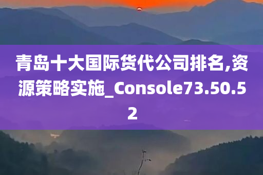 青岛十大国际货代公司排名,资源策略实施_Console73.50.52