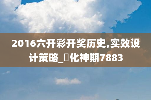 2016六开彩开奖历史,实效设计策略_‌化神期7883