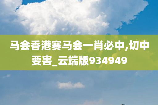 马会香港赛马会一肖必中,切中要害_云端版934949