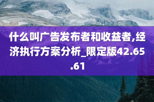 什么叫广告发布者和收益者,经济执行方案分析_限定版42.65.61