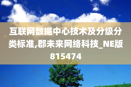 互联网数据中心技术及分级分类标准,郡未来网络科技_NE版815474