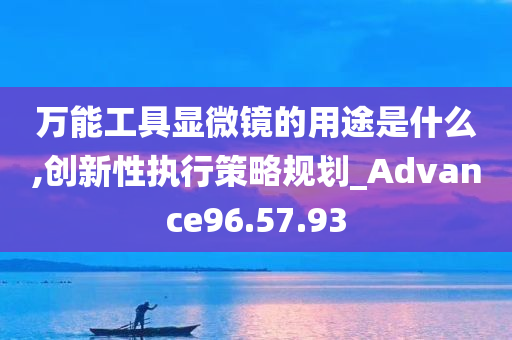 万能工具显微镜的用途是什么,创新性执行策略规划_Advance96.57.93