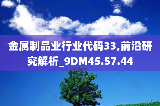 金属制品业行业代码33,前沿研究解析_9DM45.57.44