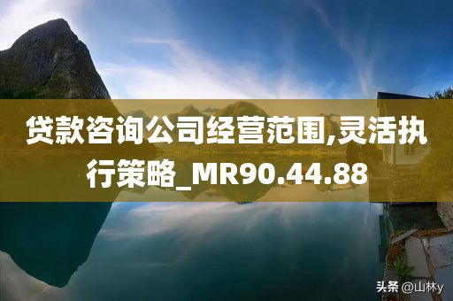 贷款咨询公司经营范围,灵活执行策略_MR90.44.88