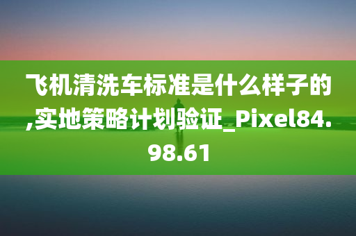 飞机清洗车标准是什么样子的,实地策略计划验证_Pixel84.98.61