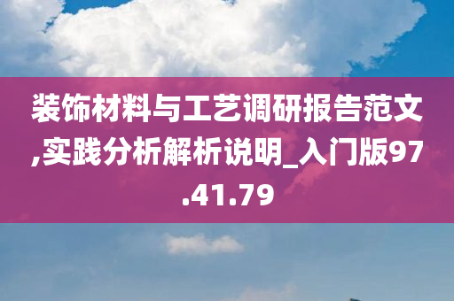 装饰材料与工艺调研报告范文,实践分析解析说明_入门版97.41.79