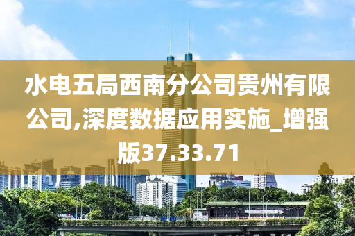 水电五局西南分公司贵州有限公司,深度数据应用实施_增强版37.33.71