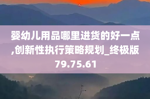 婴幼儿用品哪里进货的好一点,创新性执行策略规划_终极版79.75.61