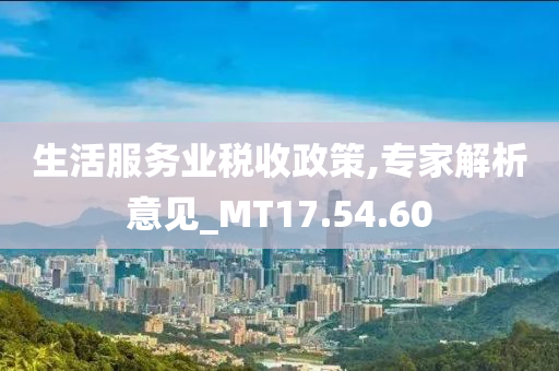 生活服务业税收政策,专家解析意见_MT17.54.60