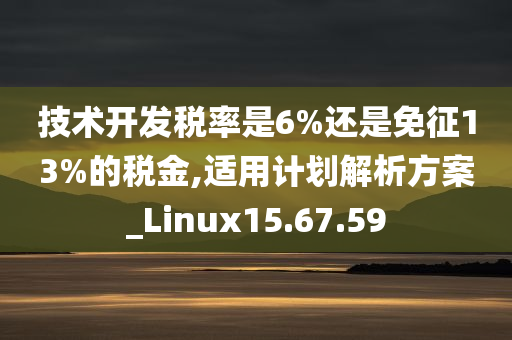 技术开发税率是6%还是免征13%的税金,适用计划解析方案_Linux15.67.59