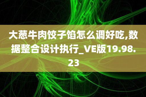 大葱牛肉饺子馅怎么调好吃,数据整合设计执行_VE版19.98.23