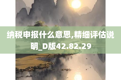 纳税申报什么意思,精细评估说明_D版42.82.29