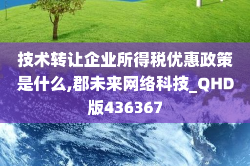 技术转让企业所得税优惠政策是什么,郡未来网络科技_QHD版436367