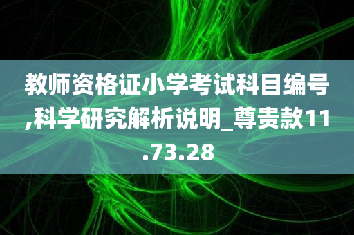 教师资格证小学考试科目编号,科学研究解析说明_尊贵款11.73.28