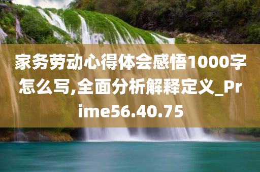 家务劳动心得体会感悟1000字怎么写,全面分析解释定义_Prime56.40.75