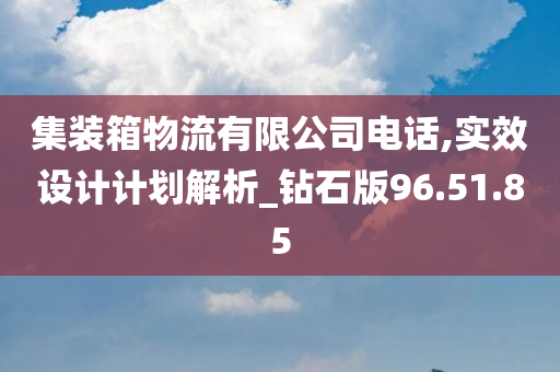 集装箱物流有限公司电话,实效设计计划解析_钻石版96.51.85