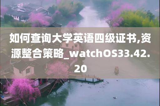 如何查询大学英语四级证书,资源整合策略_watchOS33.42.20